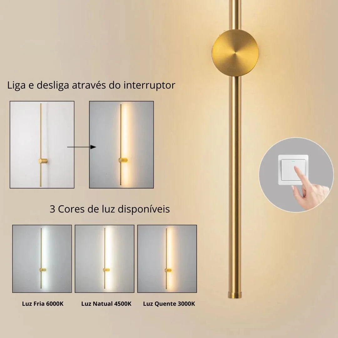 Arandela Linear de Parede Interna Ajustável