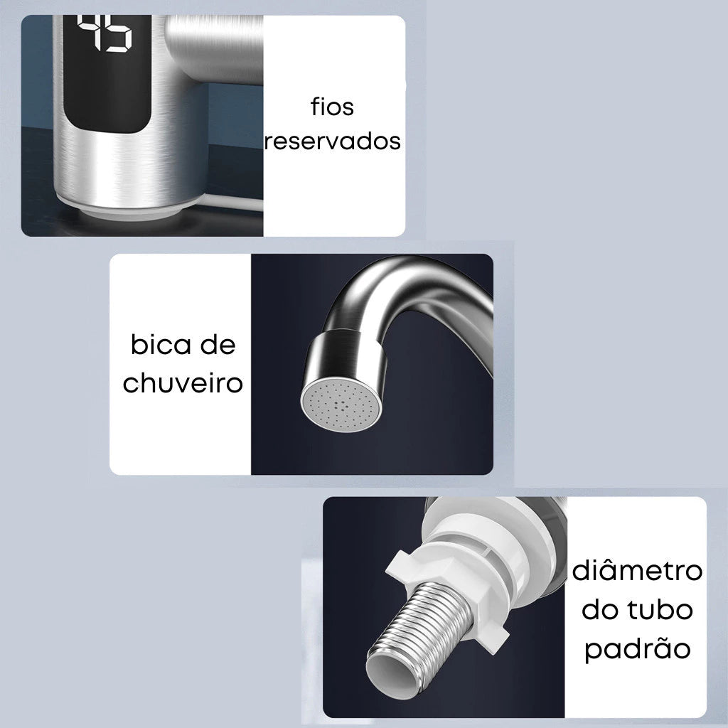 Torneira Elétrica  Para Cozinha Banheiro Com Visor